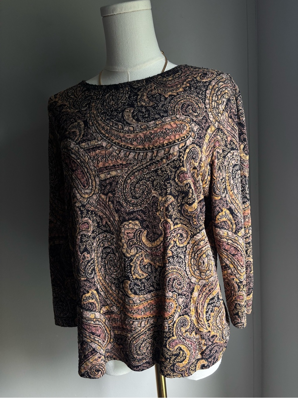 Laura Ashley Paisley Long-Sleeve Top
